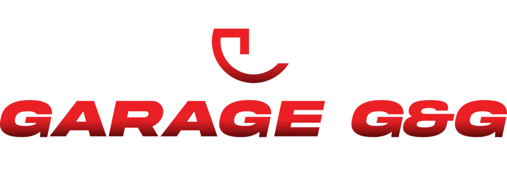 Garage G&G white logo on transparent background