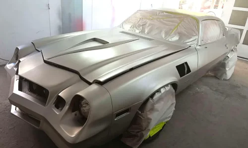Car with original factory paint job before custom color change respray